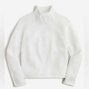 J. Crew White Cotton-blend Rollneck Sweater XS